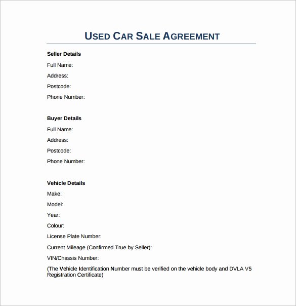 Car Sale Contract Template Fresh 15 Sample Downloadable Sales Agreement Templates