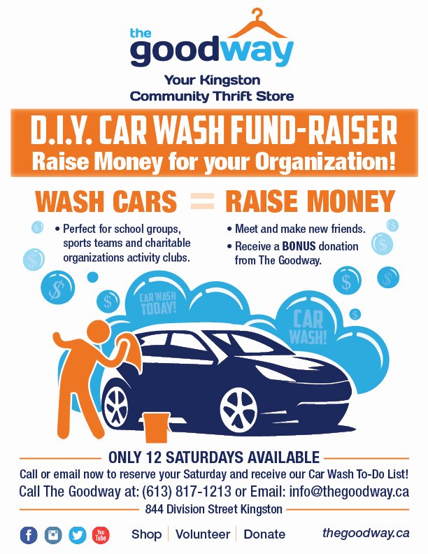 Car Wash Fundraiser Flyers Fresh the Goodway Your Kingston Munity Thrift Store