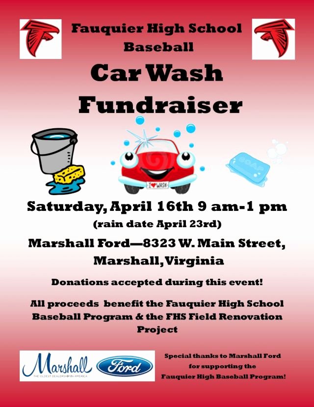 Car Wash Fundraiser Flyers New Fauquier High Baseball Car Wash Fundraiser