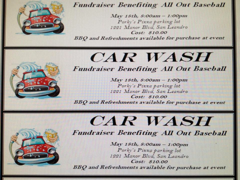 Car Wash Fundraiser Template Beautiful Sat 5 18 All Out Baseball organization Car Wash