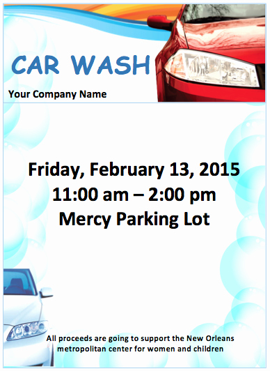 Car Wash Fundraiser Template New Car Wash Flyer Template Free Flyer Templates