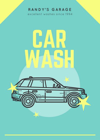 Car Wash Fundraiser Template Unique Yellow Carwash Vintage Vehicle Promo Flyer Templates by