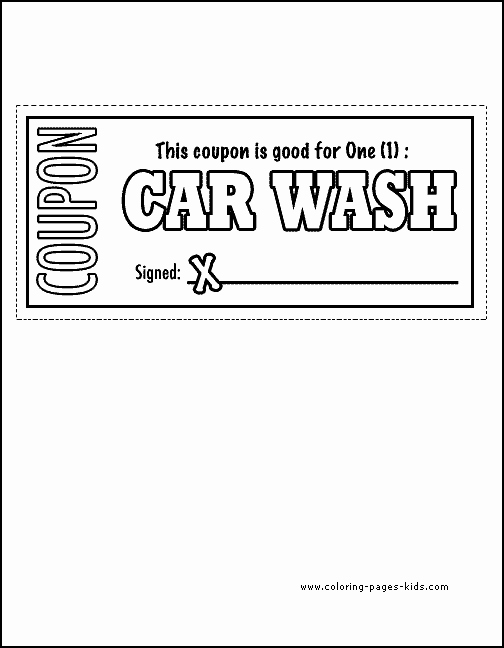 Car Wash Ticket Template Fresh Father S Day Color Page Coloring Pages for Kids
