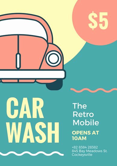 Car Wash Ticket Template Lovely Customize 158 Car Wash Poster Templates Online Canva