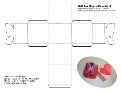 Cardboard Box Template Generator Elegant Printable butterfly and Heart Shaped Tiny T Box