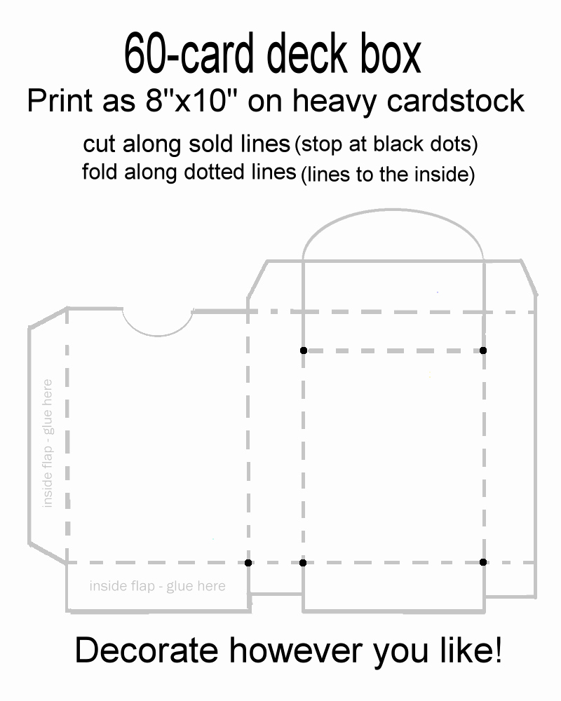 Cardboard Box Template Generator Inspirational 60 Card Deck Box Template for Magic Pokemon Yu Gi Oh