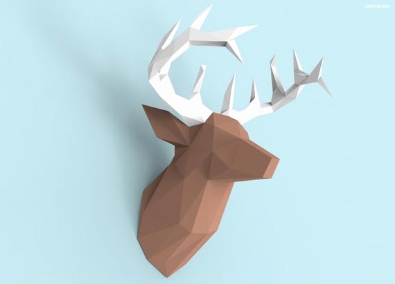 Cardboard Deer Head Template Best Of Deer Head Papercraft Pdf Pack 3d Paper Sculpture Template