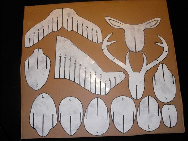 Cardboard Deer Head Template Elegant 3d Cardboard &amp; Duct Tape Deer Head Trophy with Template 5