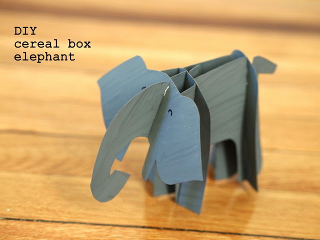 Cardboard Elephant Head Template Awesome Crapty Cardboard Cereal Box Elephant