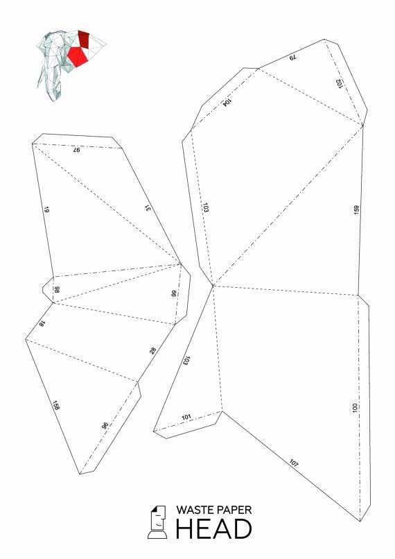 Cardboard Elephant Head Template Awesome Papercraft Elephant Head 2 Printable Diy Template