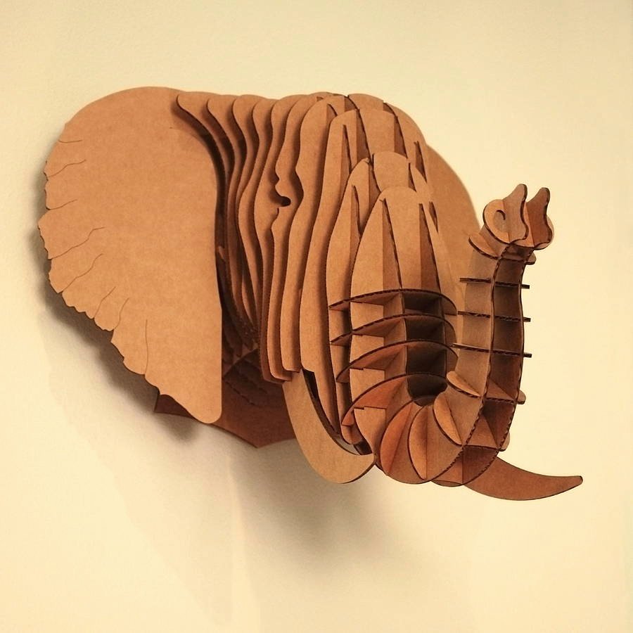 Cardboard Elephant Head Template Beautiful How to Recycle Recycled Cardboard Wall Trophies