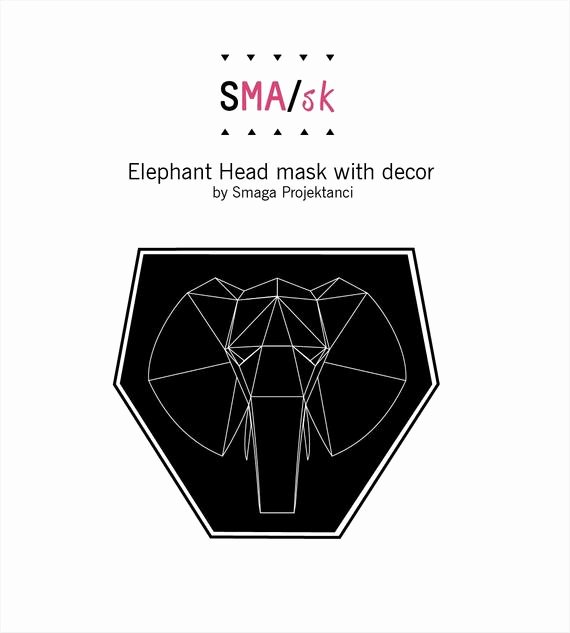 Cardboard Elephant Head Template Best Of Elephant Head Mask Diy Paper Creation Pdf Pattern