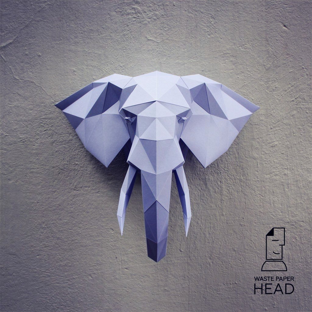 Cardboard Elephant Head Template Best Of Papercraft Elephant Head 2 Printable Diy Template