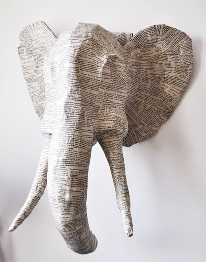 Cardboard Elephant Head Template Unique Paper Mache Animal Heads Kids