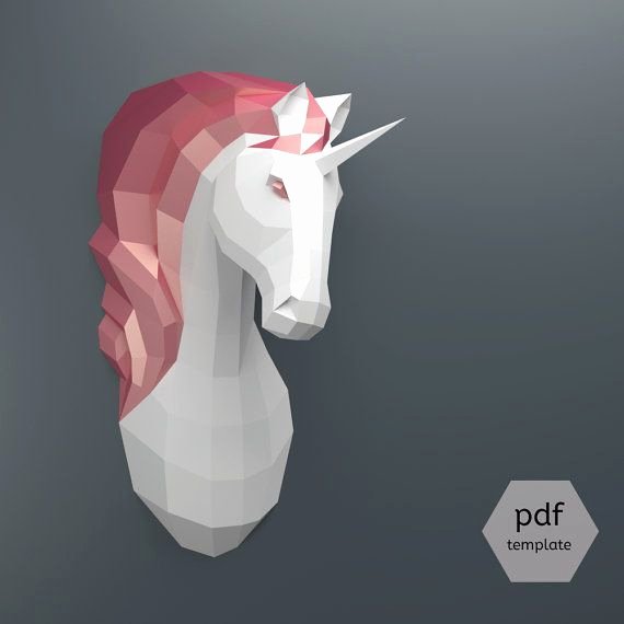 Cardboard Taxidermy Templates Beautiful Pdf Unicorn Pattern Papercraft Make Your Own Papercraft