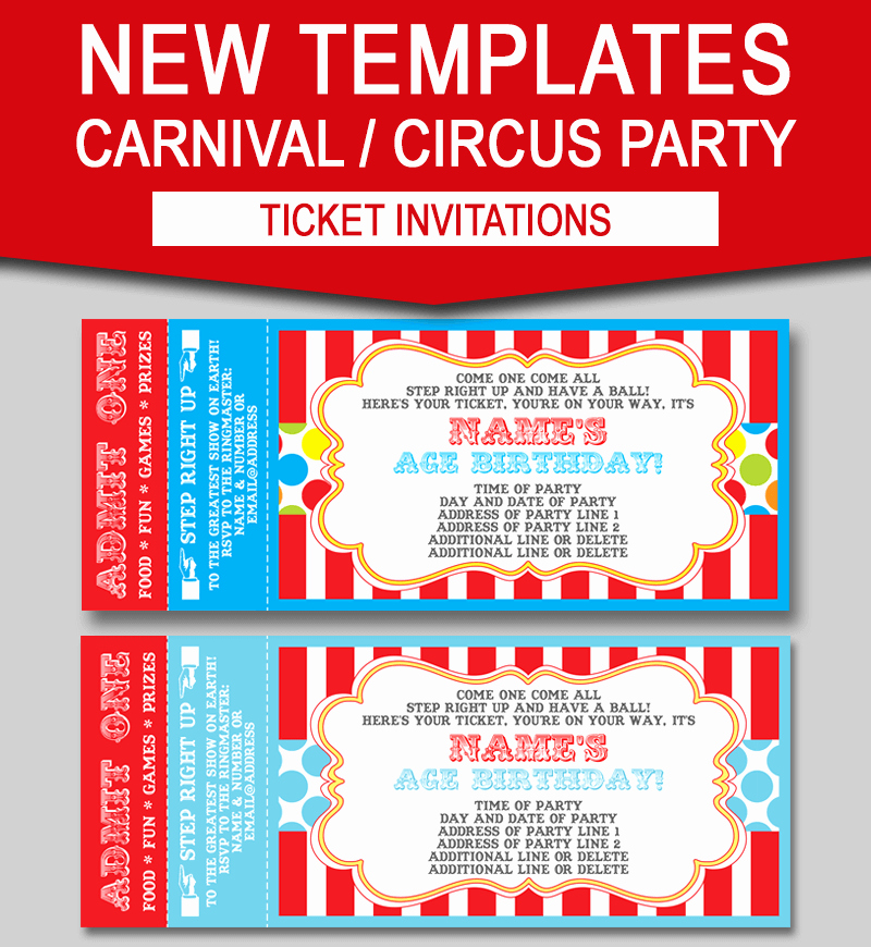 Carnival Invitation Template Free Fresh Editable Carnival Ticket Invitations