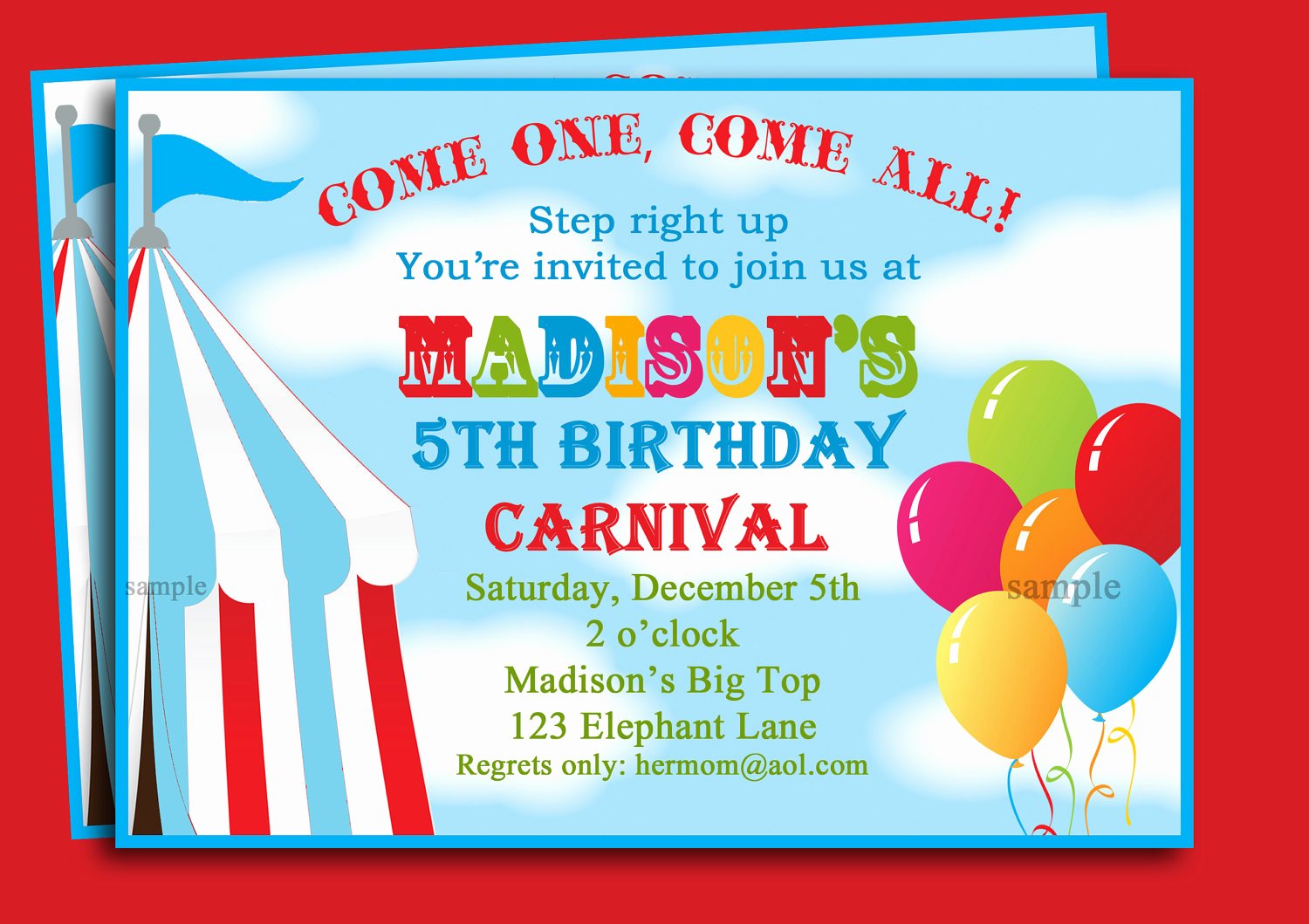 Carnival Invitation Template Free Fresh Free Printable Carnival Birthday Party Invitations