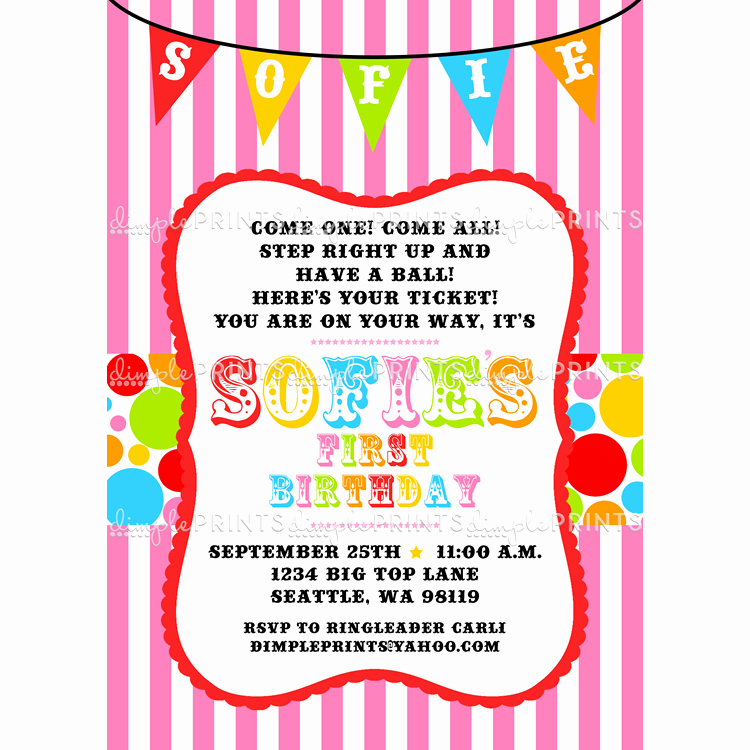 Carnival Invitation Template Free Lovely Free Printable Carnival Birthday Party Invitations