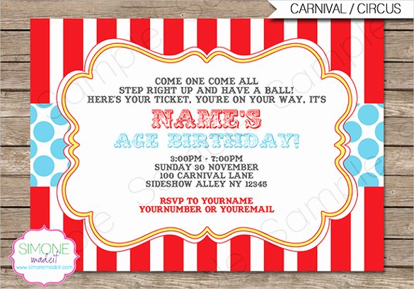 Carnival Invitation Template Free New Circus Party Invitation Template – 23 Free Jpg Psd