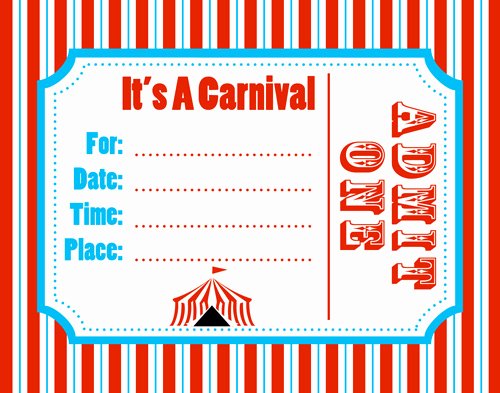 Carnival Invitation Templates Beautiful Free Carnival Ticket Template Download Free Clip Art