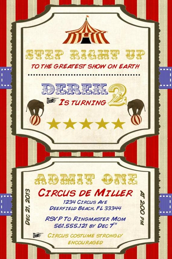 Carnival Invitation Templates Inspirational Circus Birthday Invitation Template