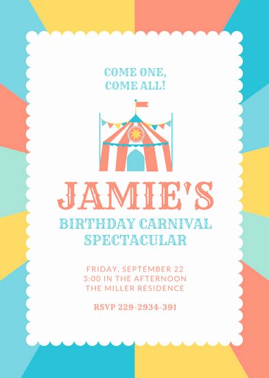 Carnival Invitation Templates Luxury Customize 40 Circus Invitation Templates Online Canva