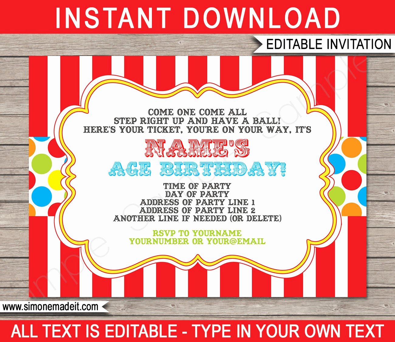 Carnival Invitation Templates New Carnival Invitation Template Birthday Party Carnival Party