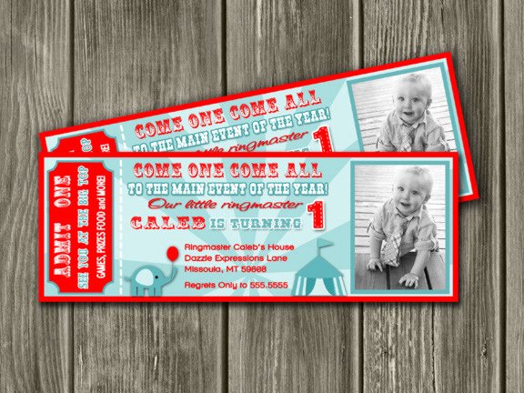 Carnival Ticket Birthday Invitations Awesome Printable Vintage Circus Ticket Birthday Invitation Kids