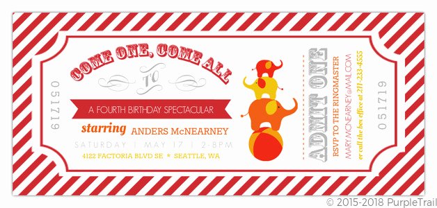 Carnival Ticket Invitation Awesome Carnival Admission Ticket Birthday Invitation