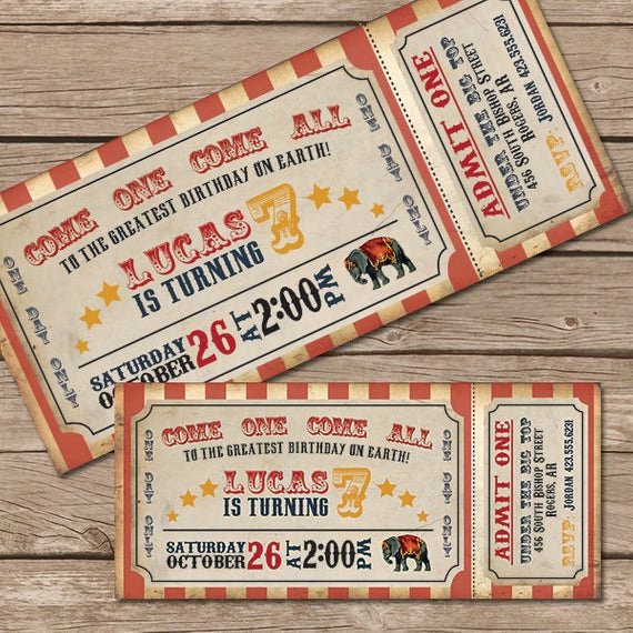 Carnival Ticket Invitation Template Free Beautiful Circus Invitation Vintage Circus Ticket by Littlemountaintop