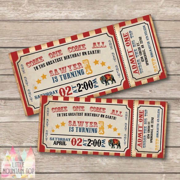 Carnival Ticket Invitation Template Free Fresh Circus Party Invitation Template 24 Free Jpg Psd