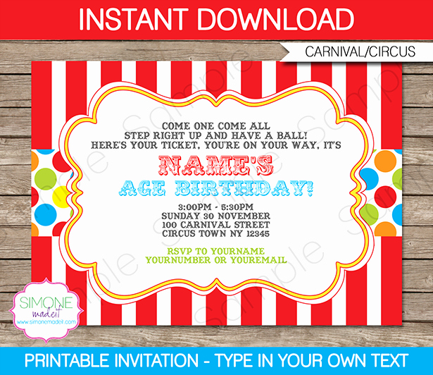 Carnival Ticket Invitation Template Free New Carnival Invitation Template – Colorful