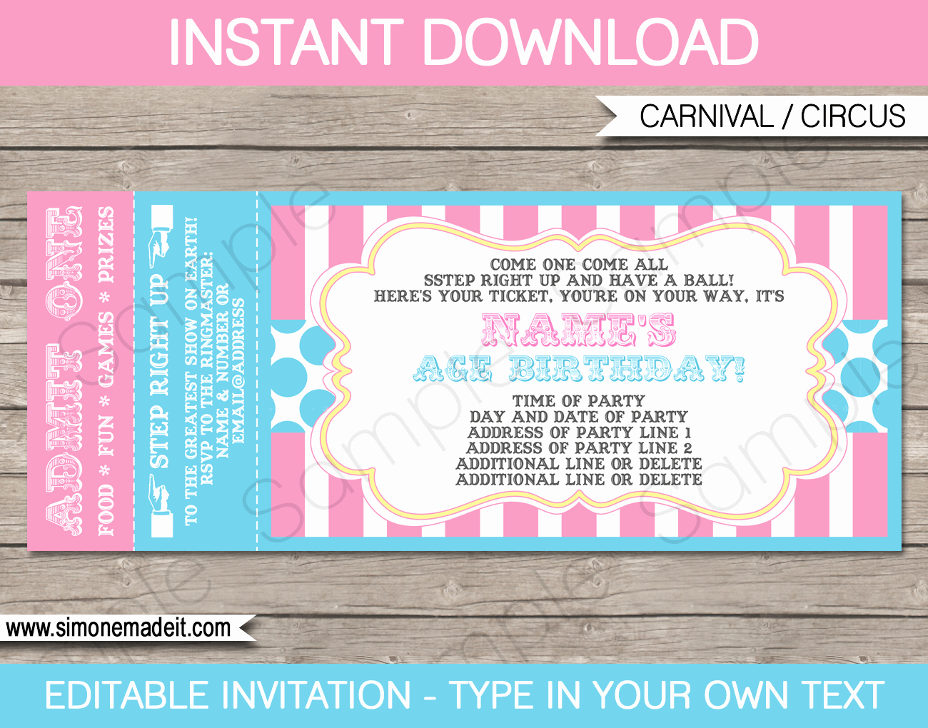 Carnival Ticket Invitation Unique Carnival Ticket Invitations Template Carnival