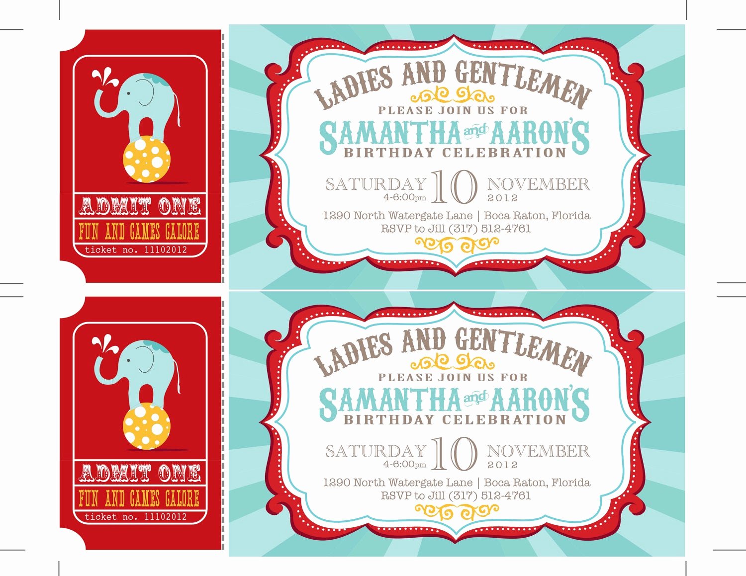 Carnival Ticket Invitation Unique Reserved Carnival Invitations Circus Invitations Ticket