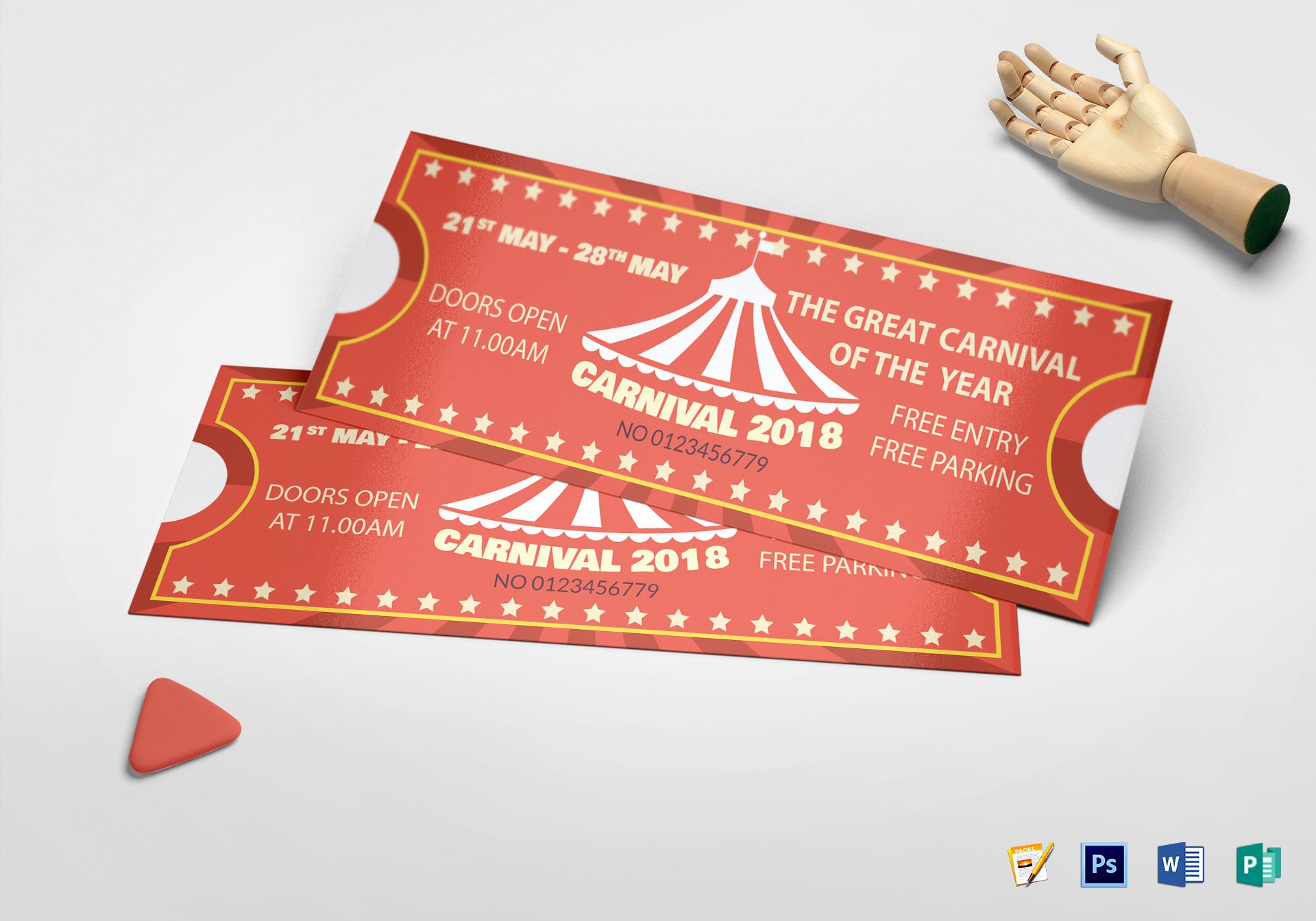 Carnival Ticket Template Awesome Printable Carnival Ticket Design Template In Psd Word