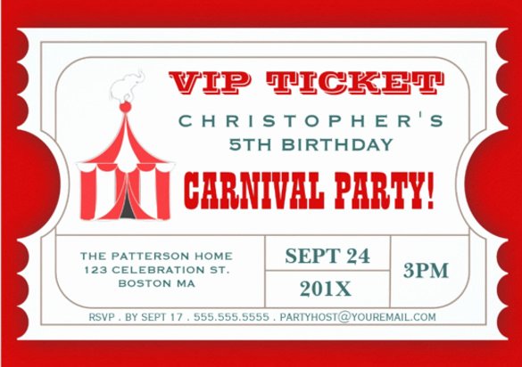 Carnival Ticket Template Best Of 47 Ticket Invitation Templates Psd Ai Word Pages
