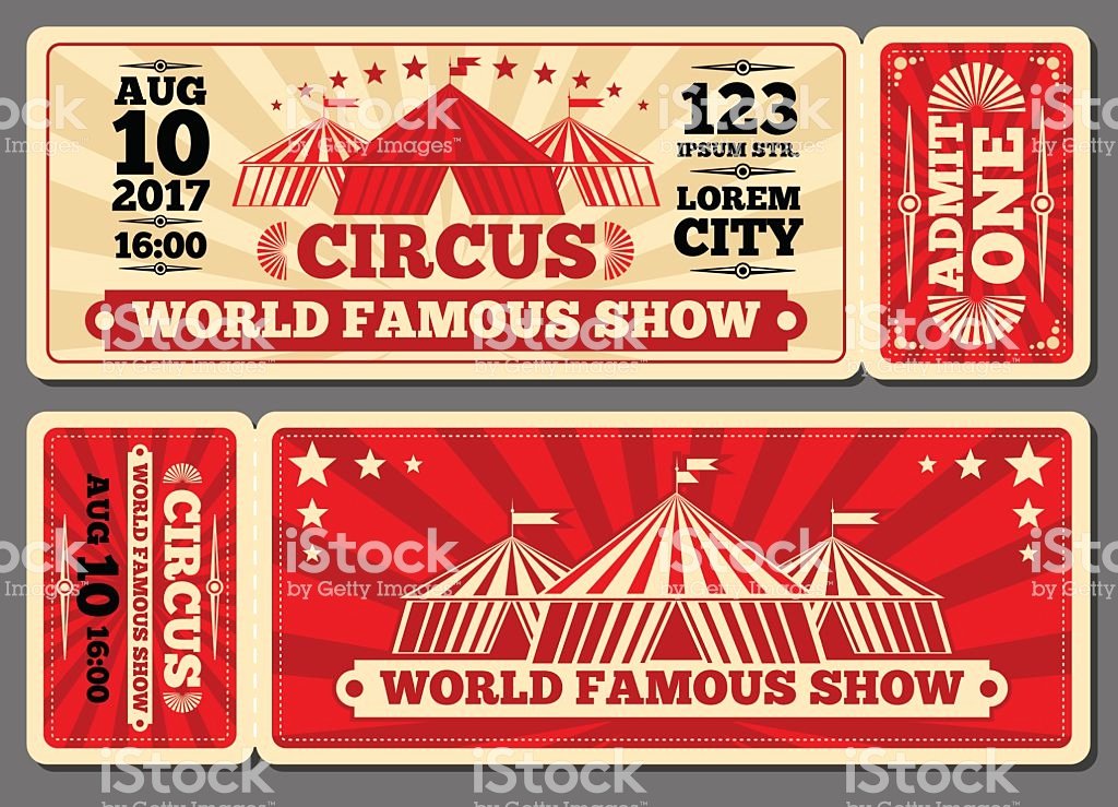Carnival Ticket Template Best Of Circus Magic Show Entrance Vector Tickets Templates Stock