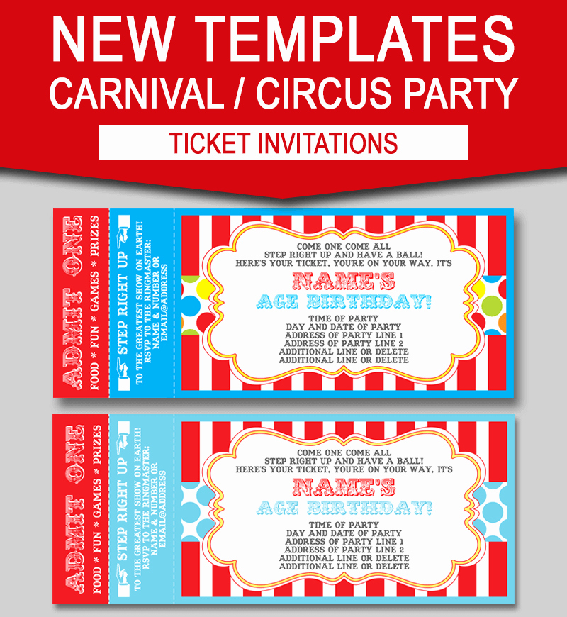 Carnival Ticket Template Best Of Editable Carnival Ticket Invitations