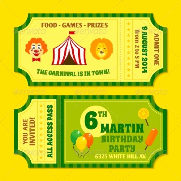Carnival Ticket Template Elegant 47 Ticket Invitation Templates Psd Ai Word Pages