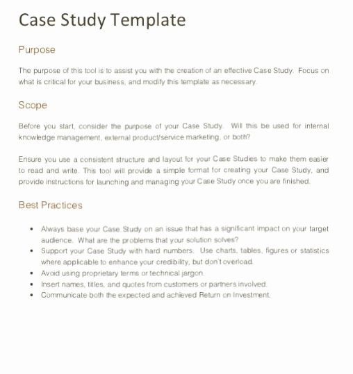 Case Review Template Elegant Case Study format