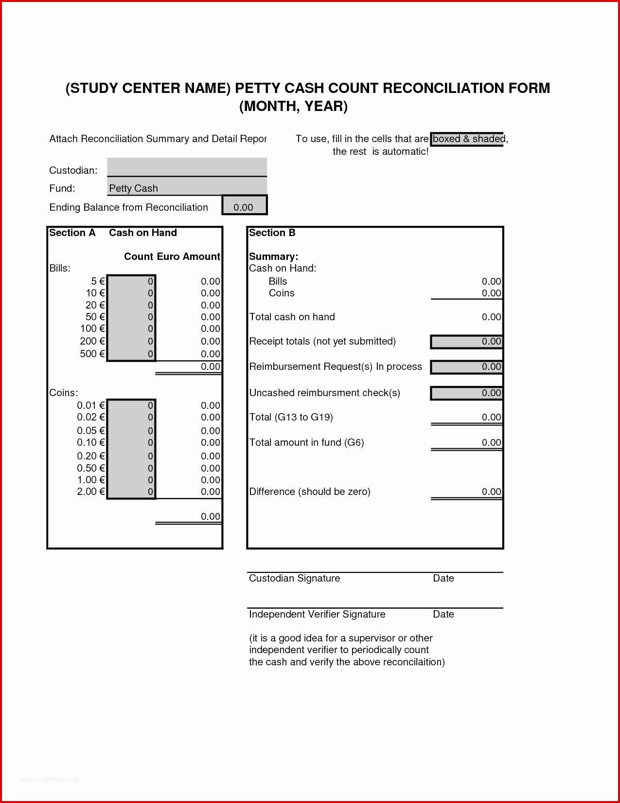 Cash Drawer Count Sheet Template Best Of 52 World Class Cash Register Reconciliation Template
