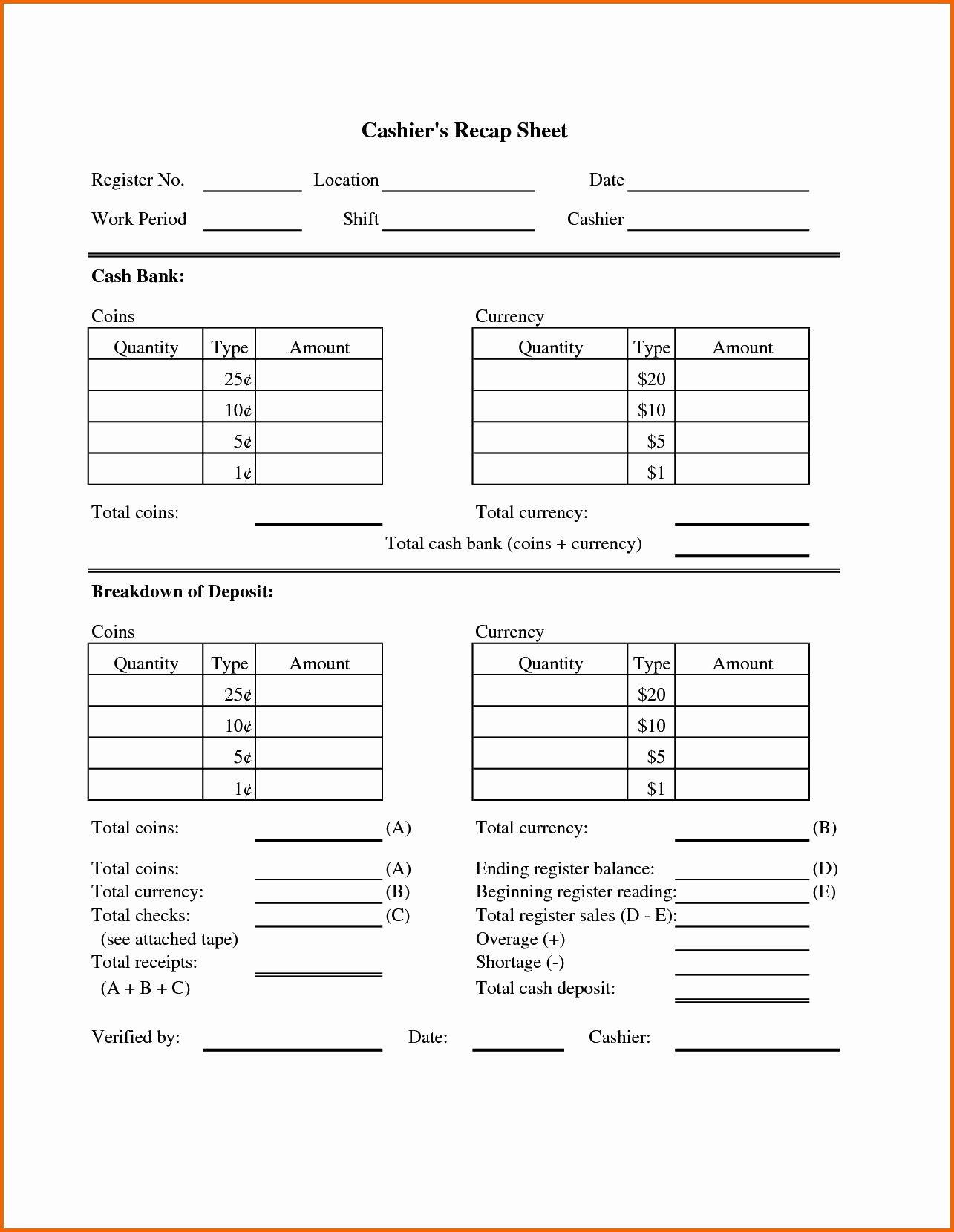 Cash Drawer Count Sheet Template Fresh Cash Drawer Count Sheet Template