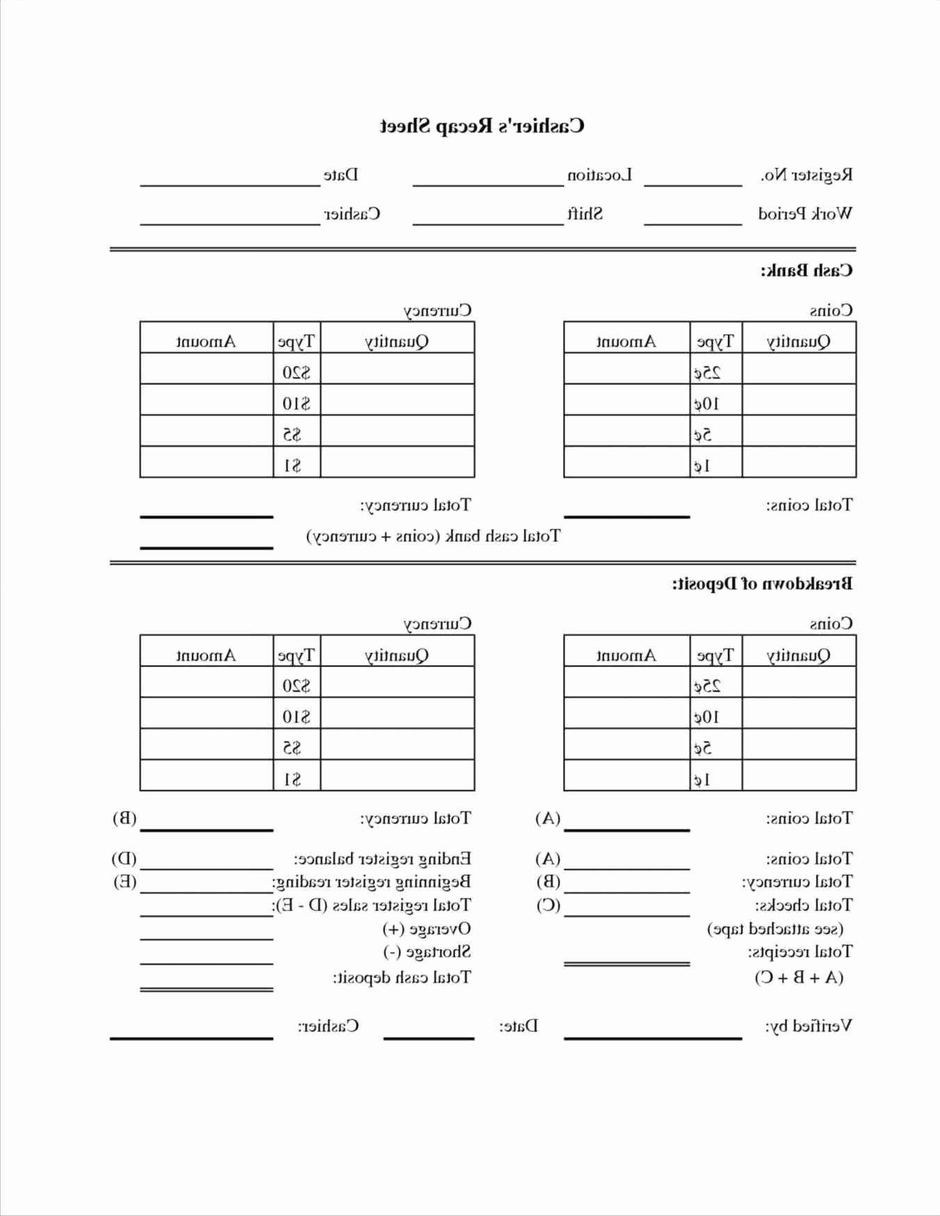 Cash Drawer Count Sheet Template Fresh Templaterhpinterest Petty Cash Register Balance Sheet
