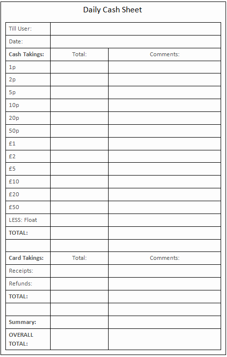 Cash Drawer Count Sheet Template Inspirational 29 Of Daily Cash Count Sheet Template