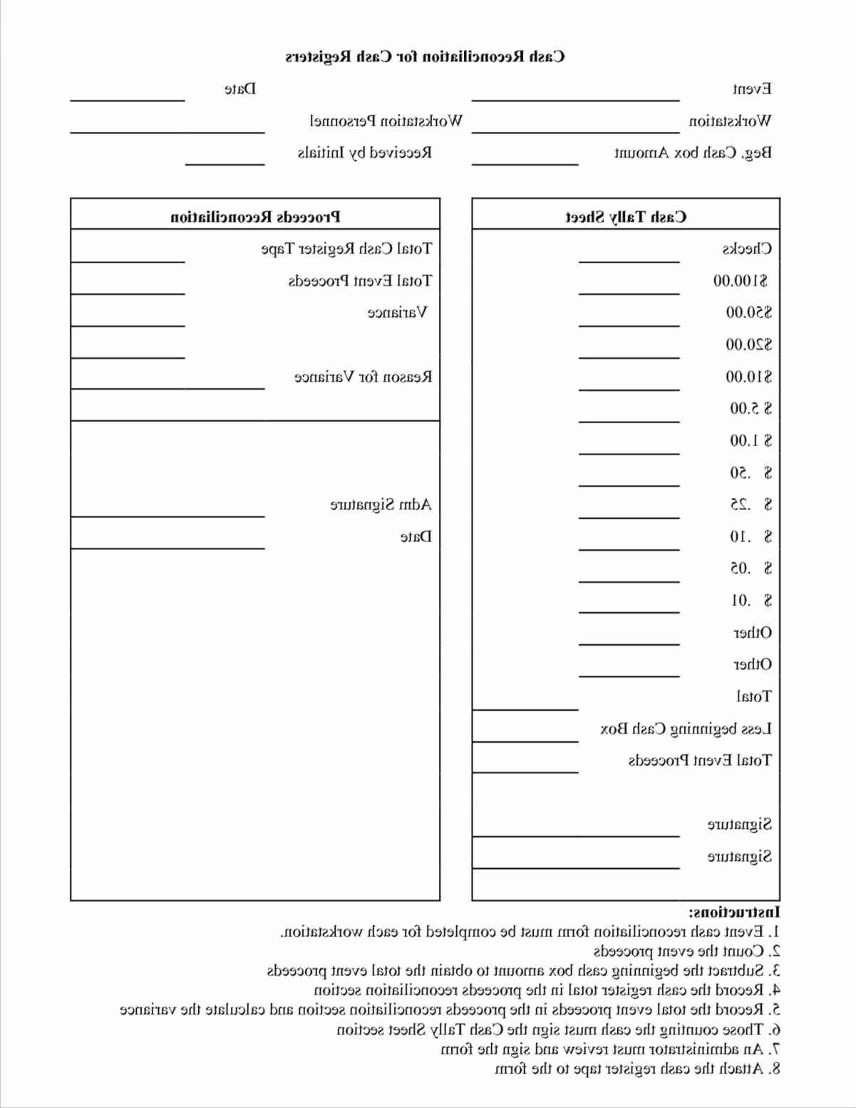 Cash Drawer Count Sheet Template Luxury Templaterhpinterest Petty Cash Register Balance Sheet
