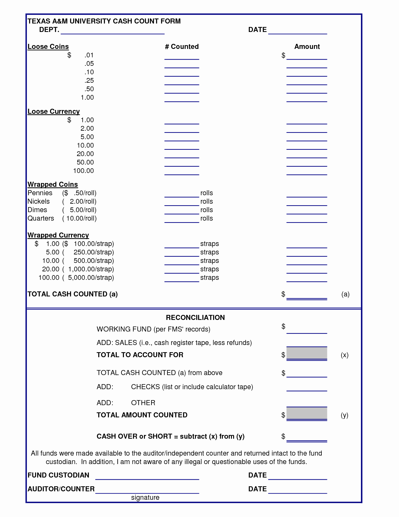 Cash Drawer Count Sheet Template New Cash Drawer Count Sheet Template