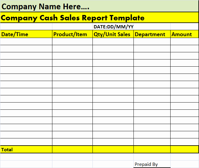 Cash Position Report Template Unique Cash Sales Report Template – Free Report Templates