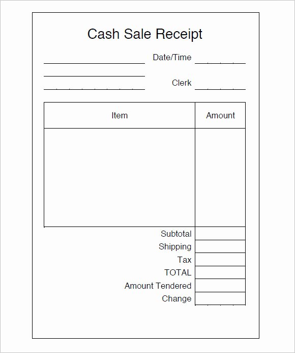 Cash Sale Receipt Template Word Best Of 9 Sales Receipt Templates – Free Samples Examples