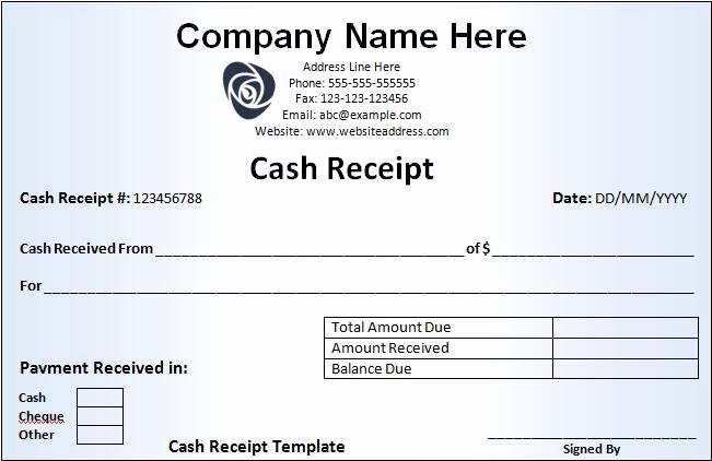 Cash Sale Receipt Template Word Best Of Cash Receipt Template