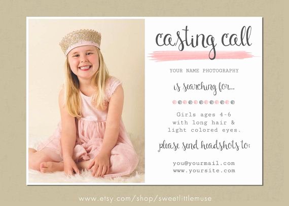 Casting Call Flyer Template Best Of Casting Call Template Photography Casting Call 5x7